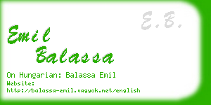 emil balassa business card